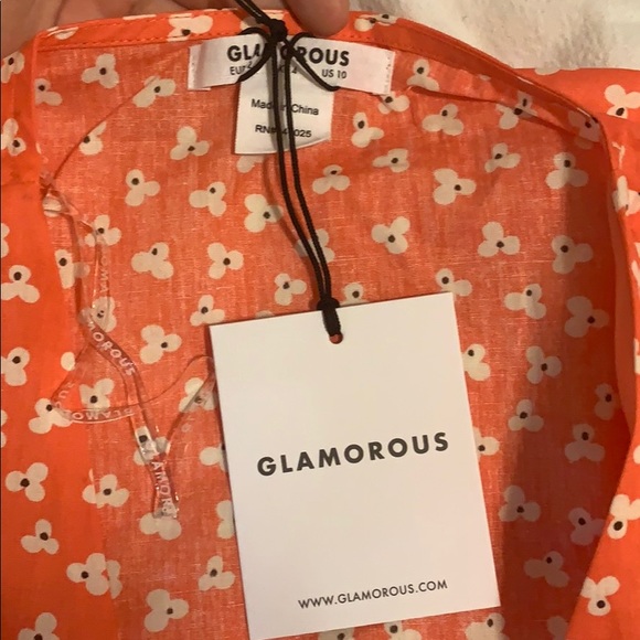 Floral front tie cropped top - Picture 4 of 5